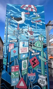 49-Mile Drive Mural at Umbrella Alley 2.0 – Fisherman’s Wharf San Francisco