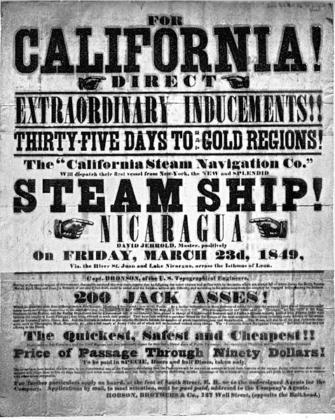 California Gold Rush Handbill ArwinJ, Public domain, via Wikimedia Commons
