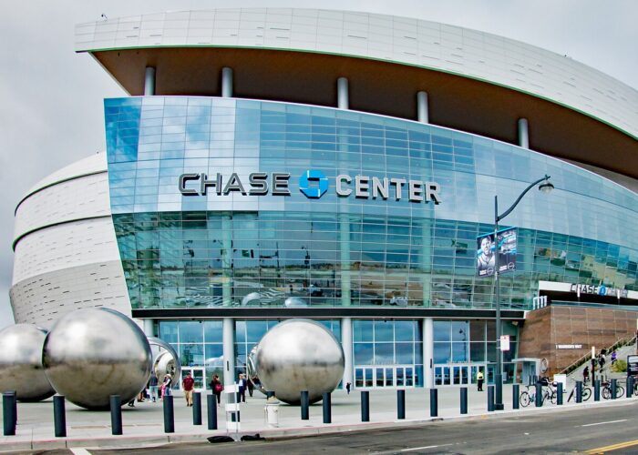 Chase Center, in San Francisco's Mission Bay, is the home of the Golden State Warriors Tony Wasserman from San Francisco, USA, CC BY-SA 2.0 , via Wikimedia Commons