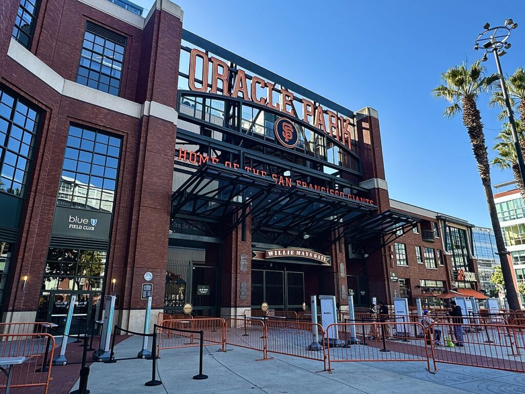 Willie May's entrance at San Francisco Giants Baseball Stadium Oracle ParkMissvain, CC0, via Wikimedia Commons