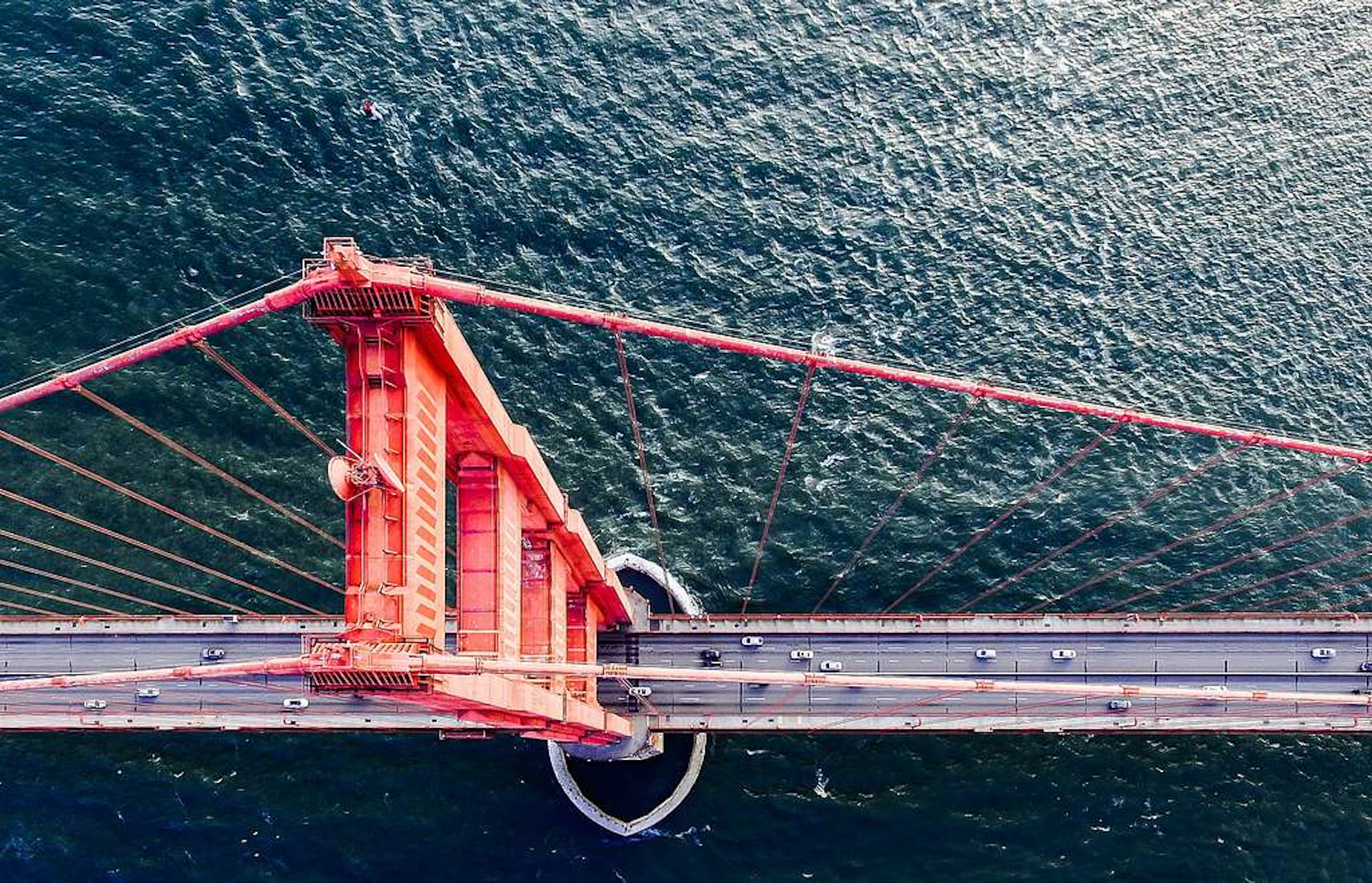 Drone View of Golden Gate Bridge