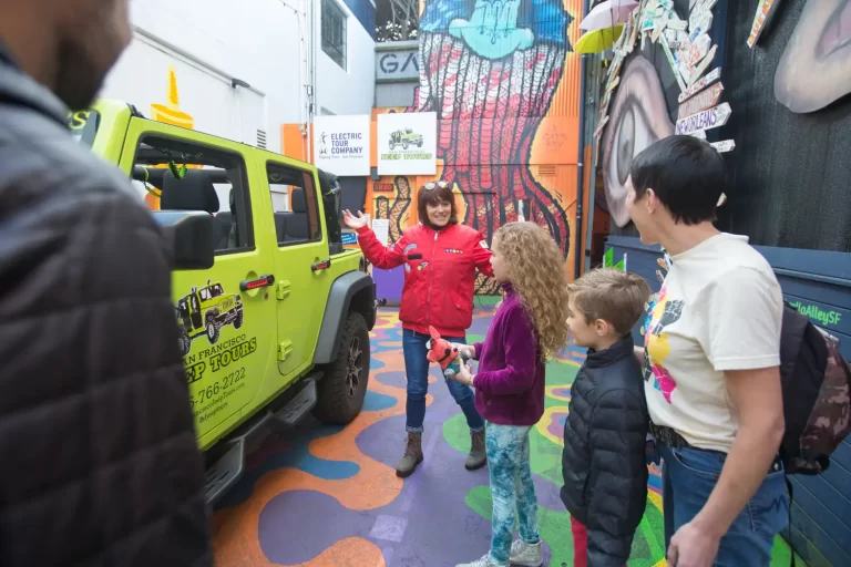 Guests meeting their tour guide before a private San Francisco Jeep tour