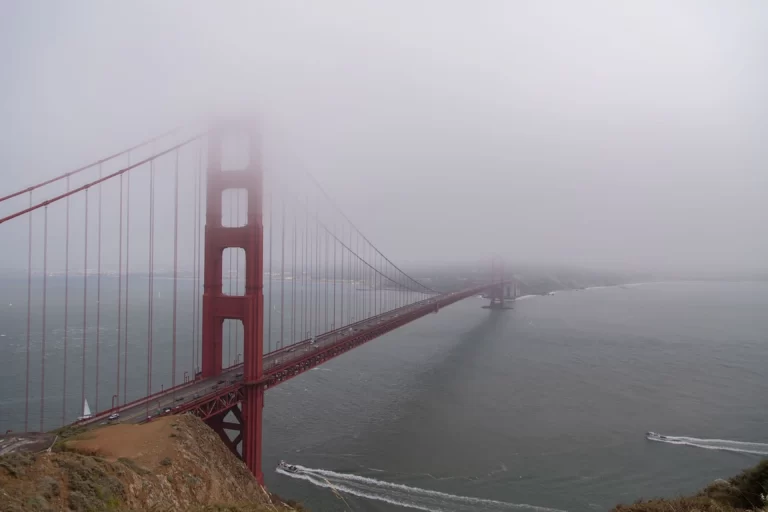 Karl the Fog over Golden Gate Bridge