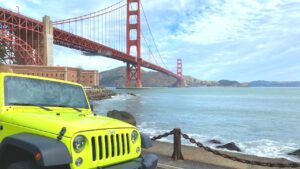 Golden Gate Bridge viewed from Fort Point during a private group San Francisco Jeep sightseeing tour